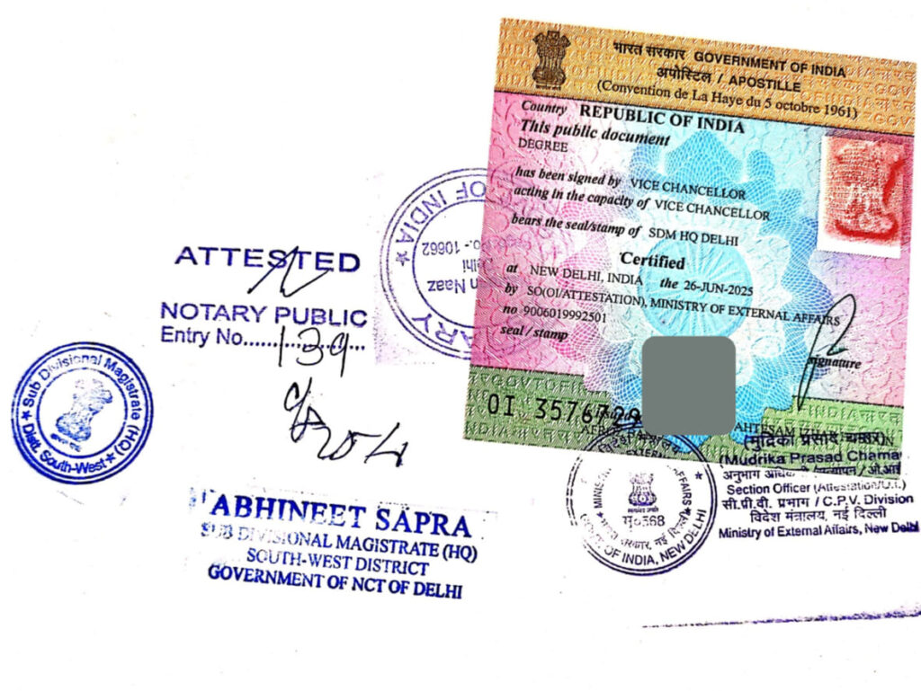 Apostille services in Bangalore